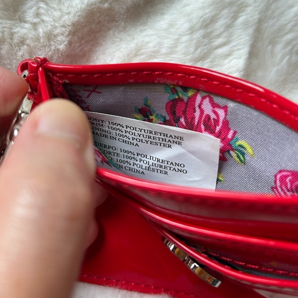 Betsey Johnson Keychain  ID Credit Card Holder Case Red - Picture 13 of 14